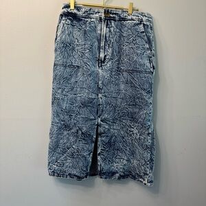 Who What Wear Blue Midi Pencil Skirt with Slit‎